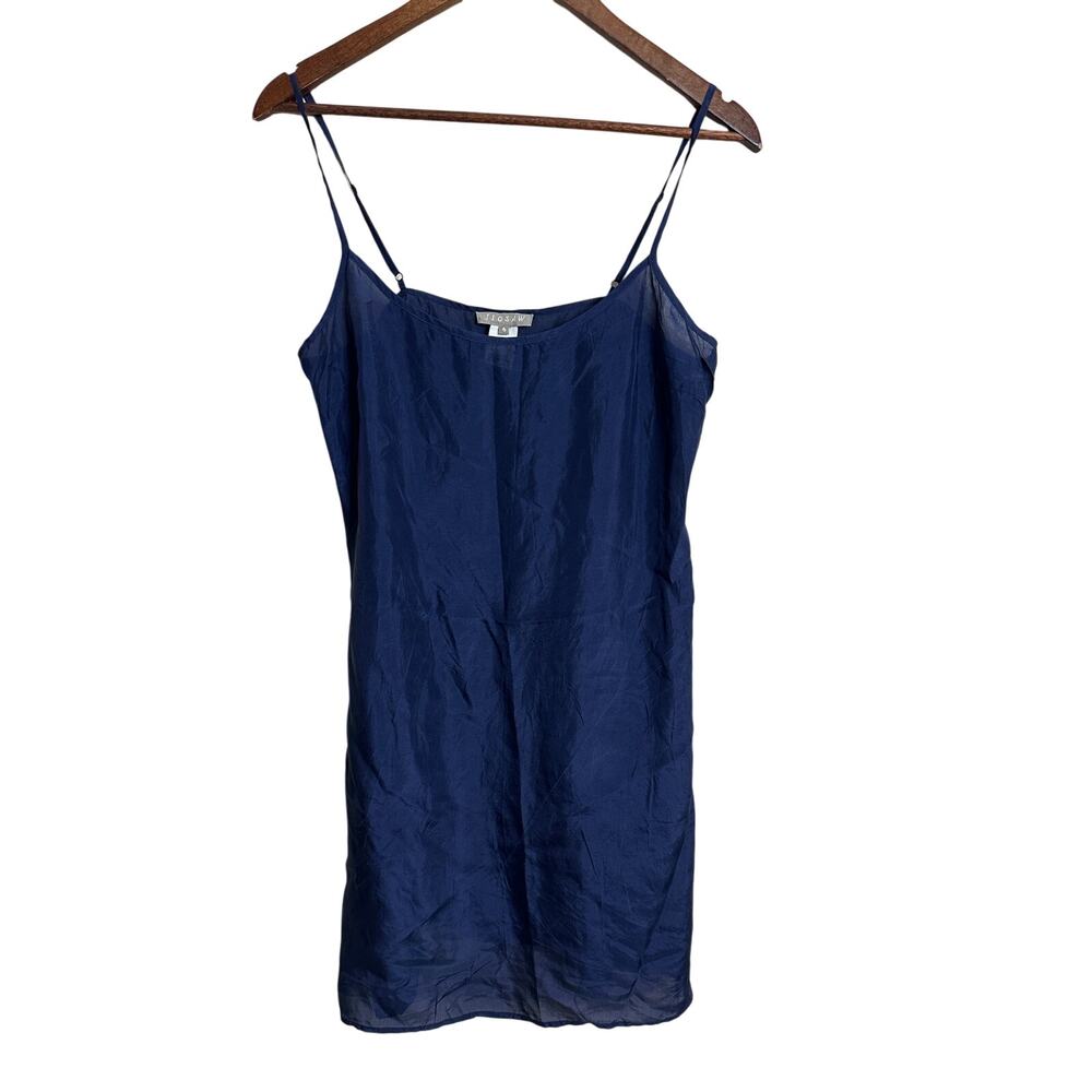 Jigsaw 100% Silk Mini Slip Dress Navy Womans 6